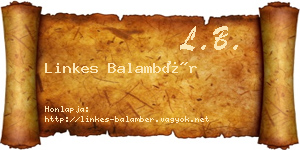 Linkes Balambér névjegykártya